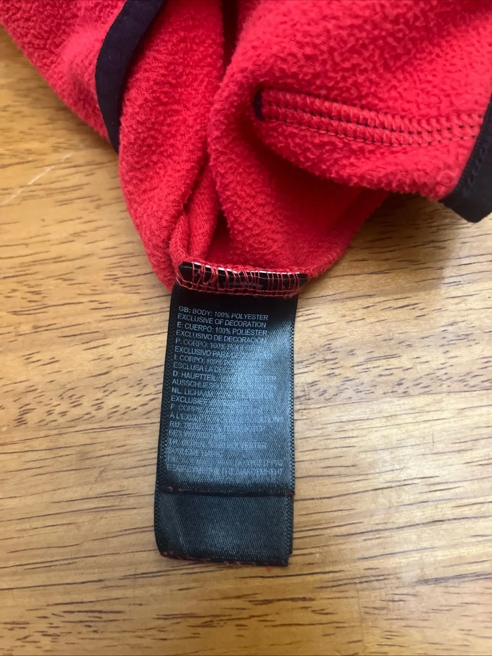 The North Face Kids Red and Black Fleece Hooded Zip Jacket
